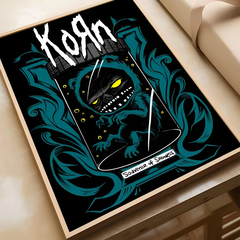 1 قطعة كورن روك باند Musi المشارك الفيلم لزجة الملصقات الرجعية كرافت ورقة ملصق DIY بها بنفسك غرفة بار مقهى الجمالية الفن طلاء جدران