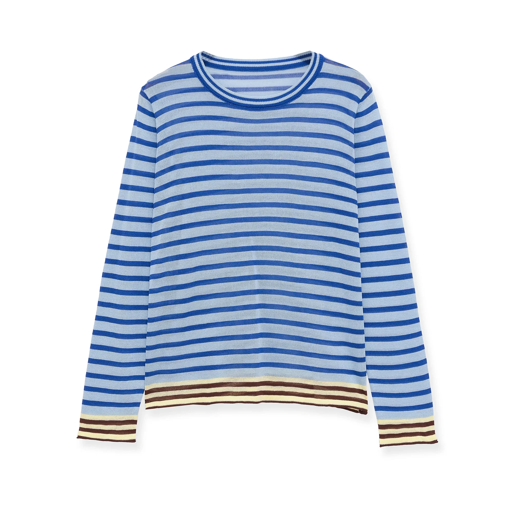Fashionable Striped Knitwear Spring New Arrival Women's Clothing Versatile Design Comfortable Breathable Long Sleeve round Neck