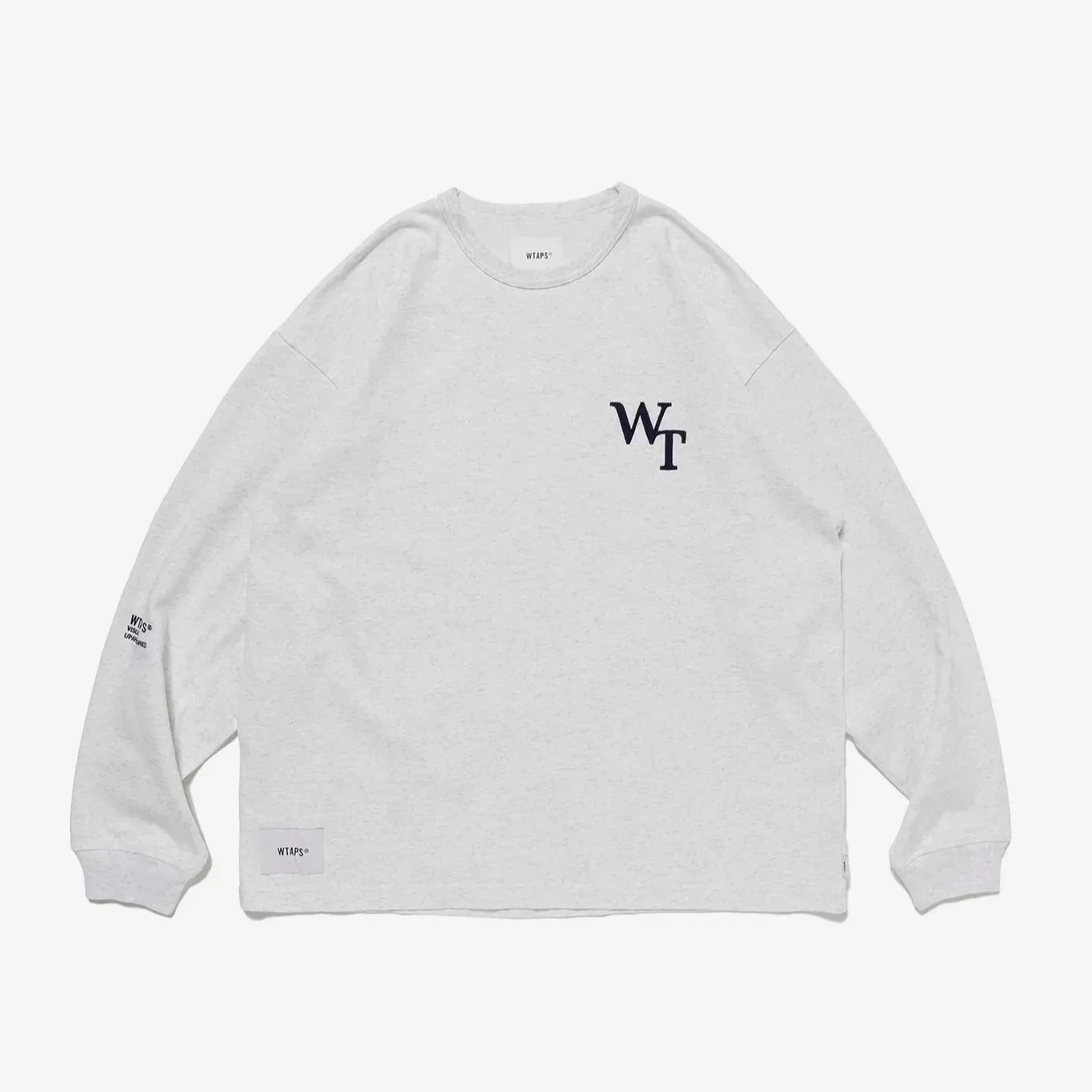 WTAPS 2026 Autumn Men’s Heavyweight Cotton Long Sleeve T Shirt Embroidered Crew Neck Loose Fit Casual Streetwear Top