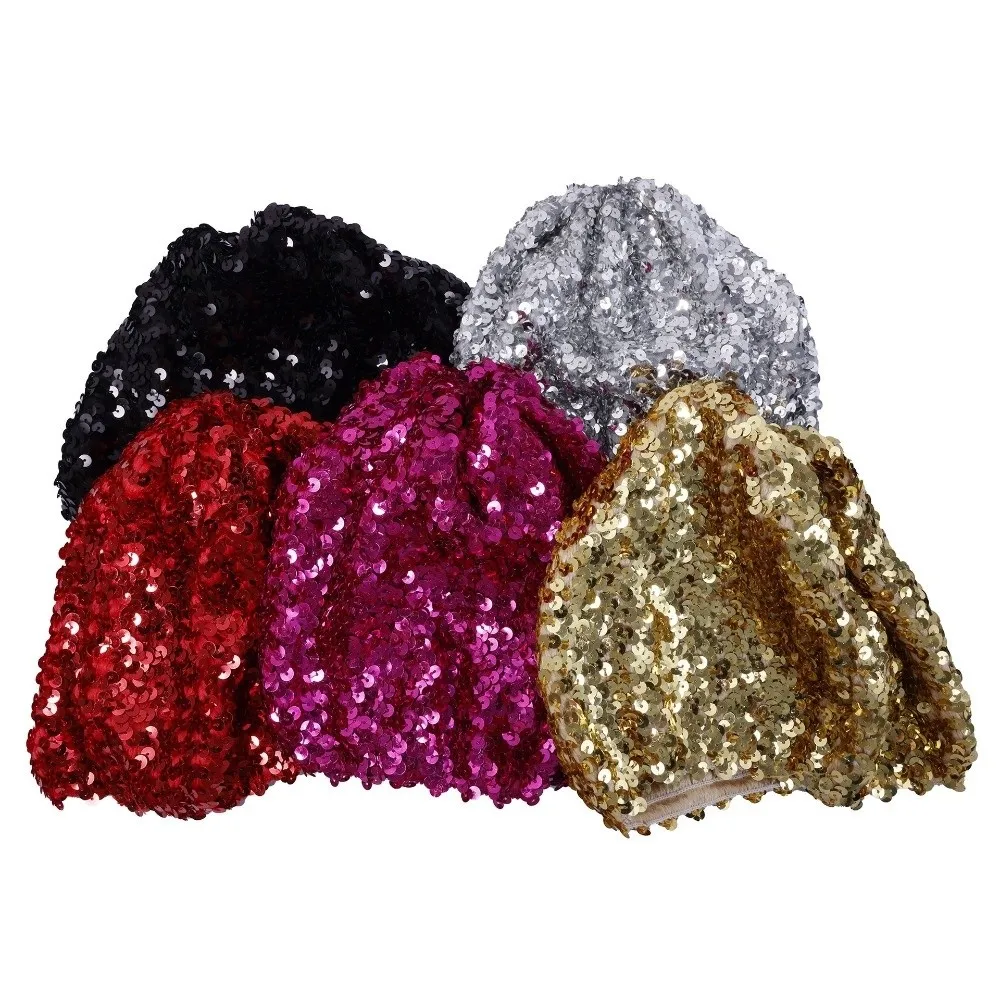 Elastic Knit Sparkly Beanie Hat Sparkly Sequin Shiny Finish Glitter Beanie Hat Glitter Material Cold Weather Design