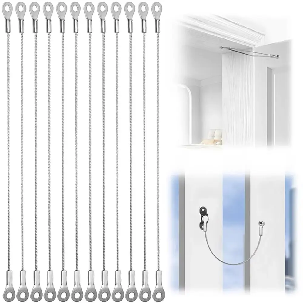 4Pcs 304 Stainless Steel Wire Rope 1.5mm Anti-fall Safety Terminal Block M4 Wire Eyelets Panel Light Lanyard for Hanging Lamp