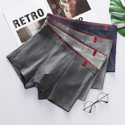 Roupa interior masculina moda boxers sexy obft respirável roupa interior masculina conforto calcinha L-4XL listrado meninos roupa interior