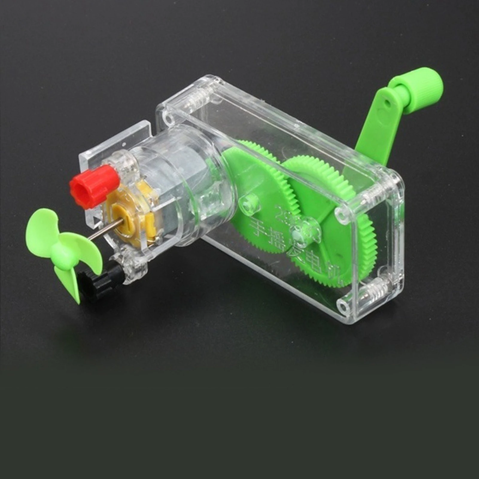 DIY Hand Crank DC Generator Model Fan Kit Science Experiment Education Kids Toy