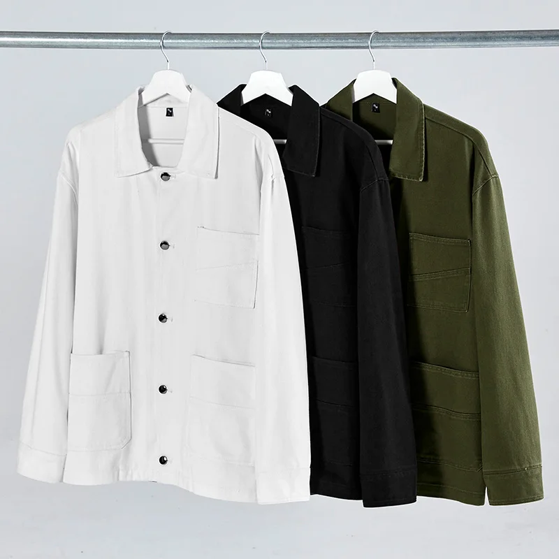 

New Autumn Winter Shirt Pure Cotton Men's Washed Workwear Shirt Men's Long Sleeved Craft Trendy and Versatile Korean Jacket
