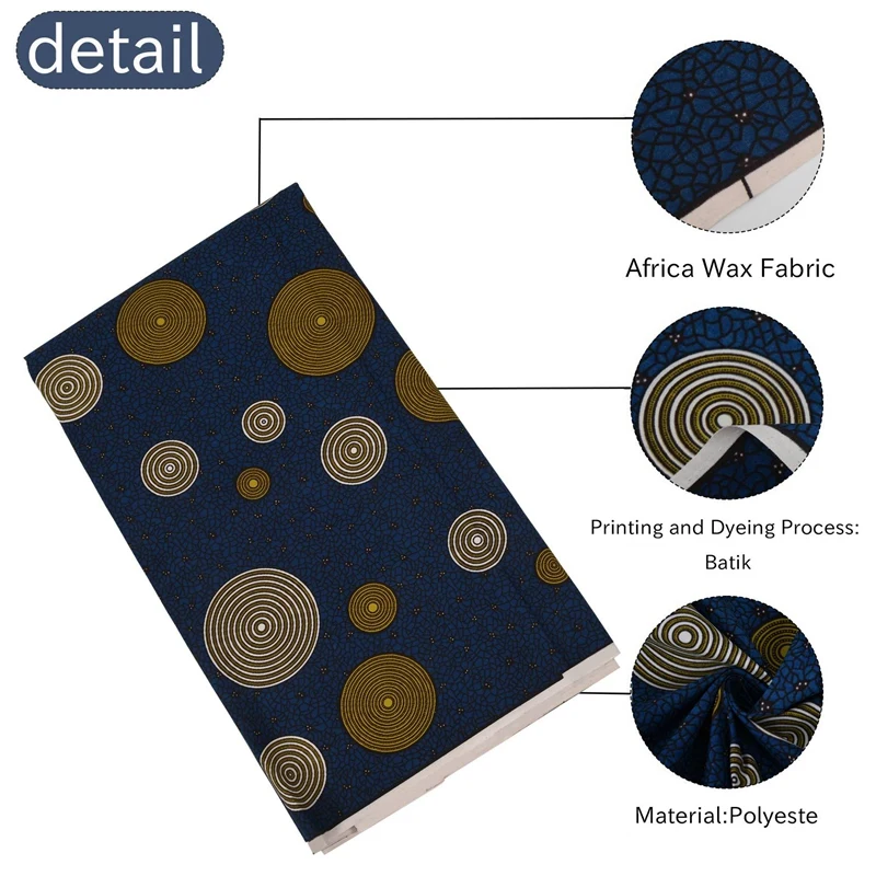 Модная одежда 6-ярдовая африканская полиэфирная восковая ткань с принтом африканская ткань для платья