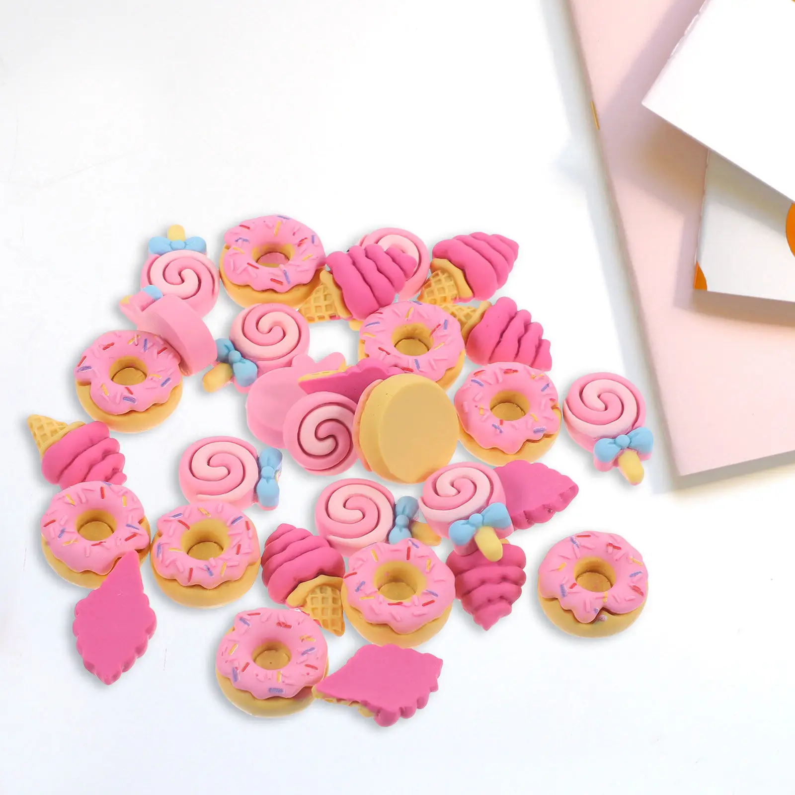 

30Pcs Resin Imitation Sweets Charms for DIY Crafts Jewelry Making Hair Clips Phone Case Decor DIY Donut Accessories