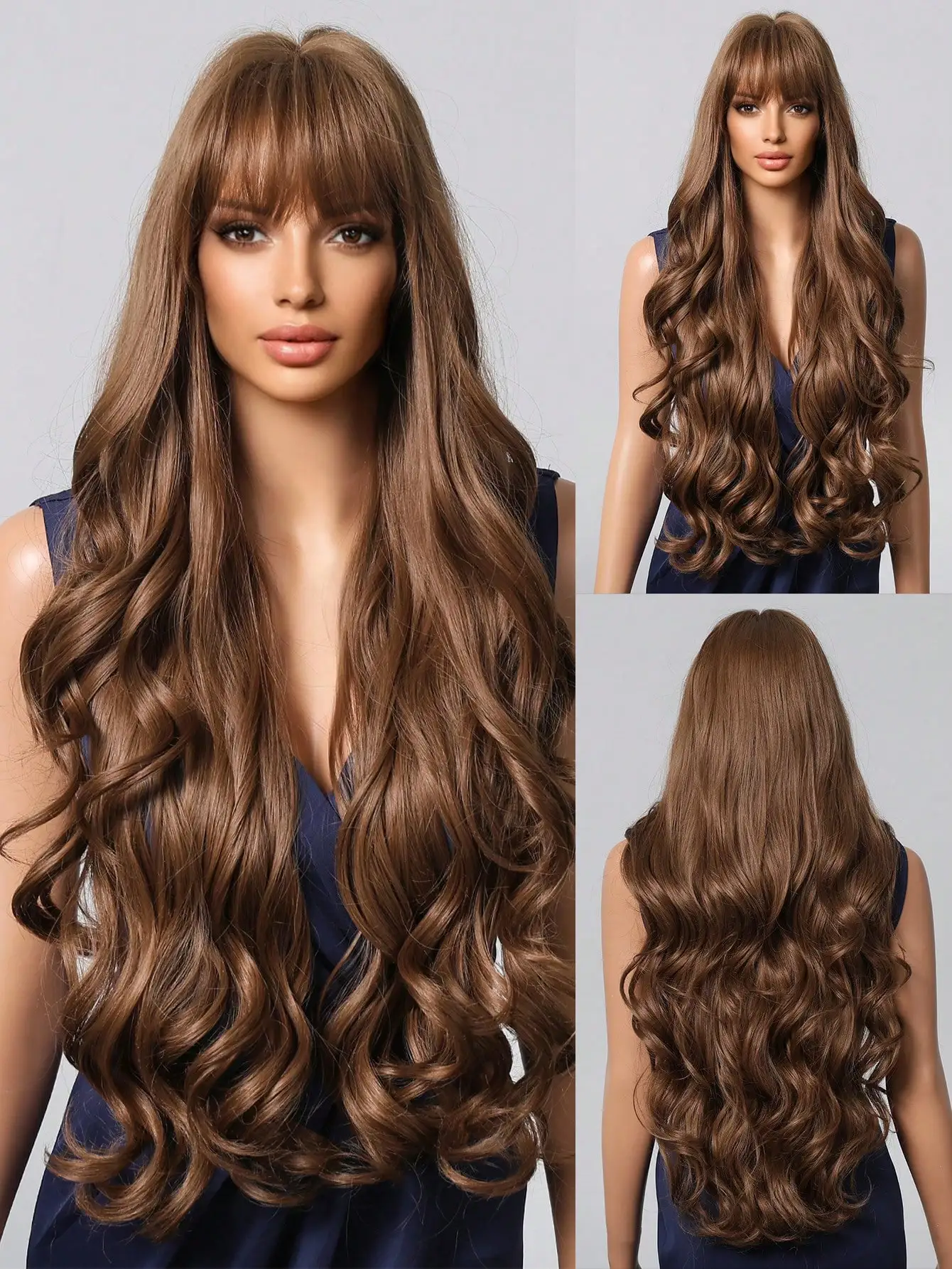 

Women's Fashion Ombre Long Curly Wig - Matte Finish, High Density Synthetic Hair, Rose-Mesh Hat For Women's Daily Gatherings Chr