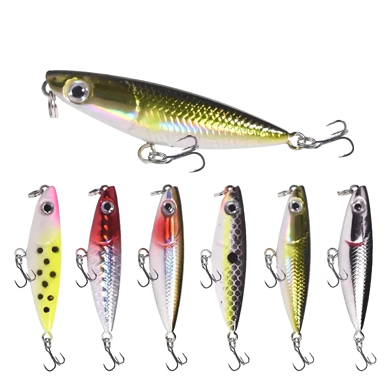 

Topwater Pencil Fishing Surface Walker Lure 6pcs for Bass Pike Saltwater Freshwater Artificial Plastic Floating Hard Bait Tackle