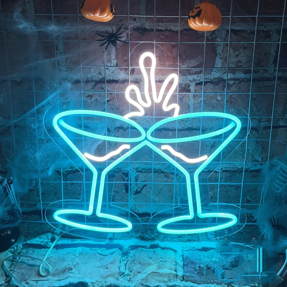 Cocktail Glasses Neon Sign Cocktail Wall Decor Sign Drink Wall Decor Custom Bar Shop Neon Signs Bar Decor Art Neon