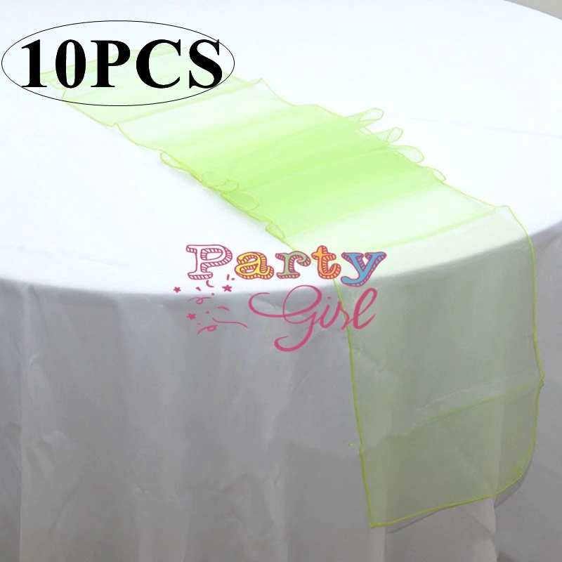 30x275cm Organza Table Runner Wedding Decor Tablecloth Narrow Soft Dinner Table Flag Blue Birthday Party Decoration