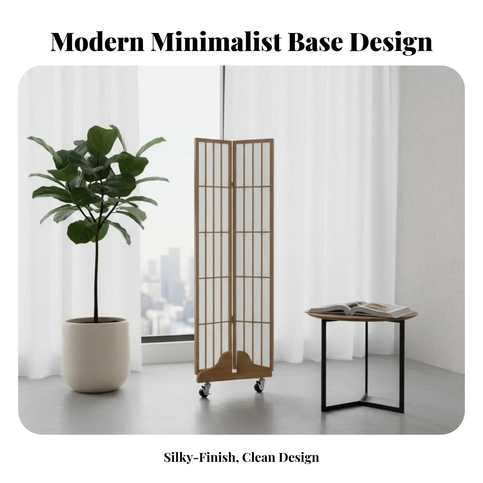Notchted Panel Foot Stable Base Screen Stand Self-Standingstanding Base Simple Installation for Residents, Renters, Home