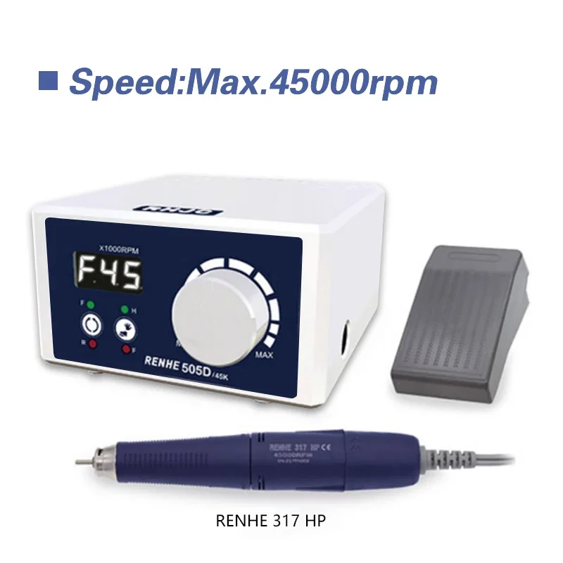 RHJC RENHE 505D 45K Micromotor 45000 rpm Electric Micro Motor Rotary Polishing Handpiece 100W Jewelry Polishing Motor