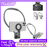 TELESIN Magnetic Neck Holder Metal Pole Mount Necklace POV for Androi Iphone 11 12 13 14 15 Android Sumsung Smartphone Accessory