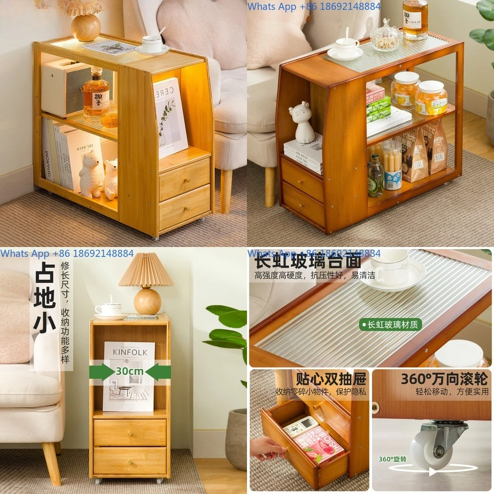 

Portable Living Room Side Table Minimalist Bedside Cabinet Small Corner Table for Home Use