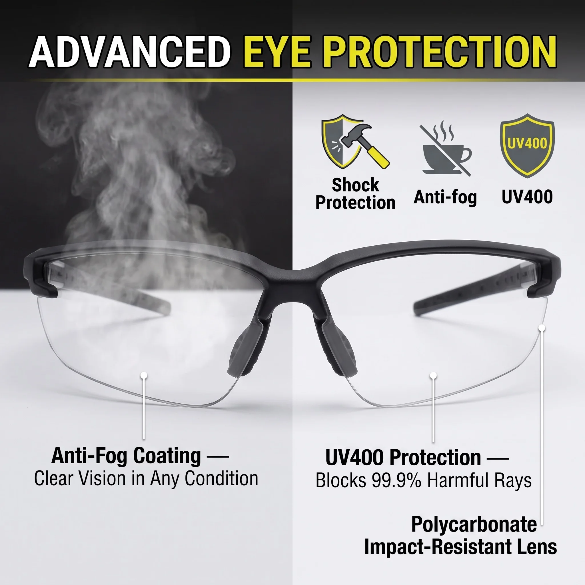 Deltaplus Clear Safety Glasses Goggles Protective Eyewear For Work Lentes De Seguridad Industrial Antiempañamiento