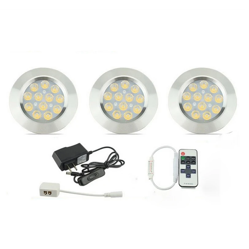 

Ultra-thin Dimmable Recessed LED Under Cabinet Lights Kit LED Puck Lights LED Spotlight for Kitchen Cupboard Closet Lights