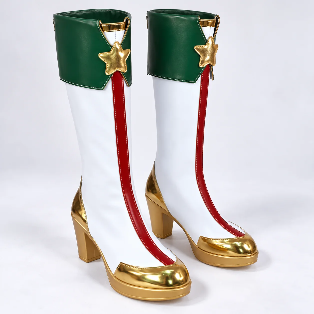 Naruto Kushina Uzumaki Winter Christmas Cosplay Long Boots Women 5cm Chunky Heel Anime Costume Party Footwear EU 36-43