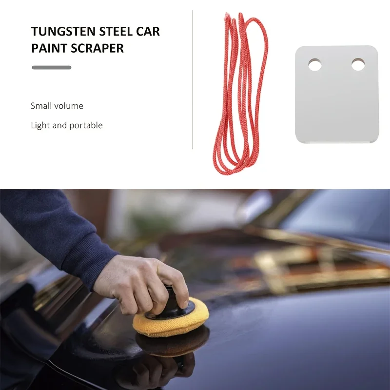 Tungsten steel car paint scraper car polishing scratch repairer ergonomic paint stains dust removal car surface repair