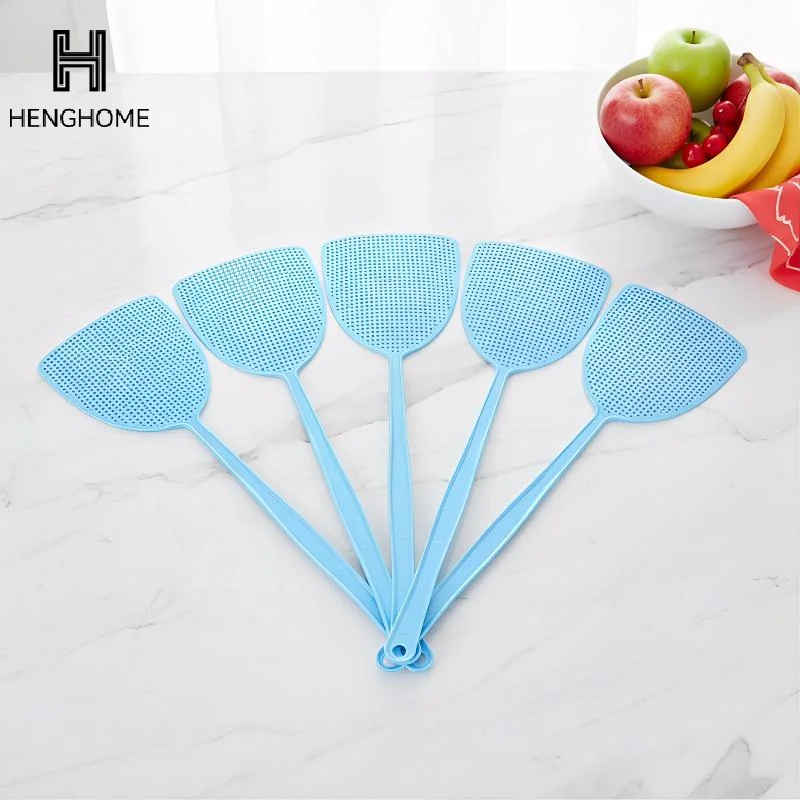5pc Unbreakable Large Long And Thick Plastic Fly Swatter Hand-Operated For Home Use Mosquito And Fly Control
