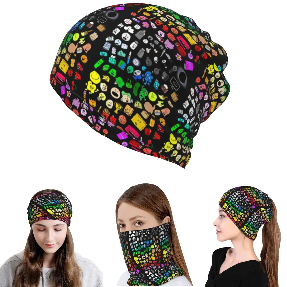 

BFDI Inanimate Insanity All Character Bandana Neck Cover Magic Scarf Multi-use Balaclava Beanies Hat Unisex Adult Washable