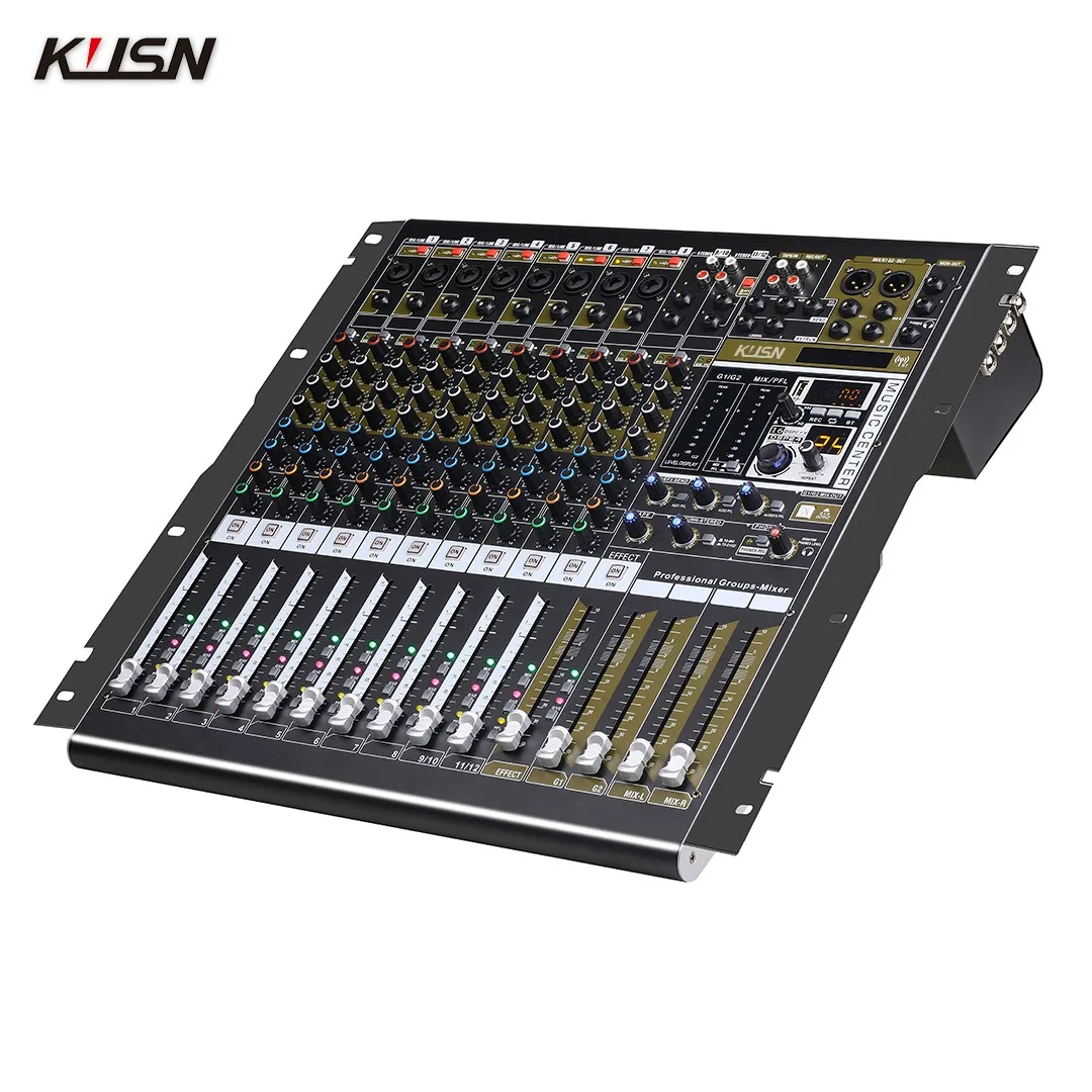 16 Channel 2 Group Professional Audio Mixing Console Digital Mixer Sound Mixer Console with 24-bit DSP Bluetooth MP3 USB