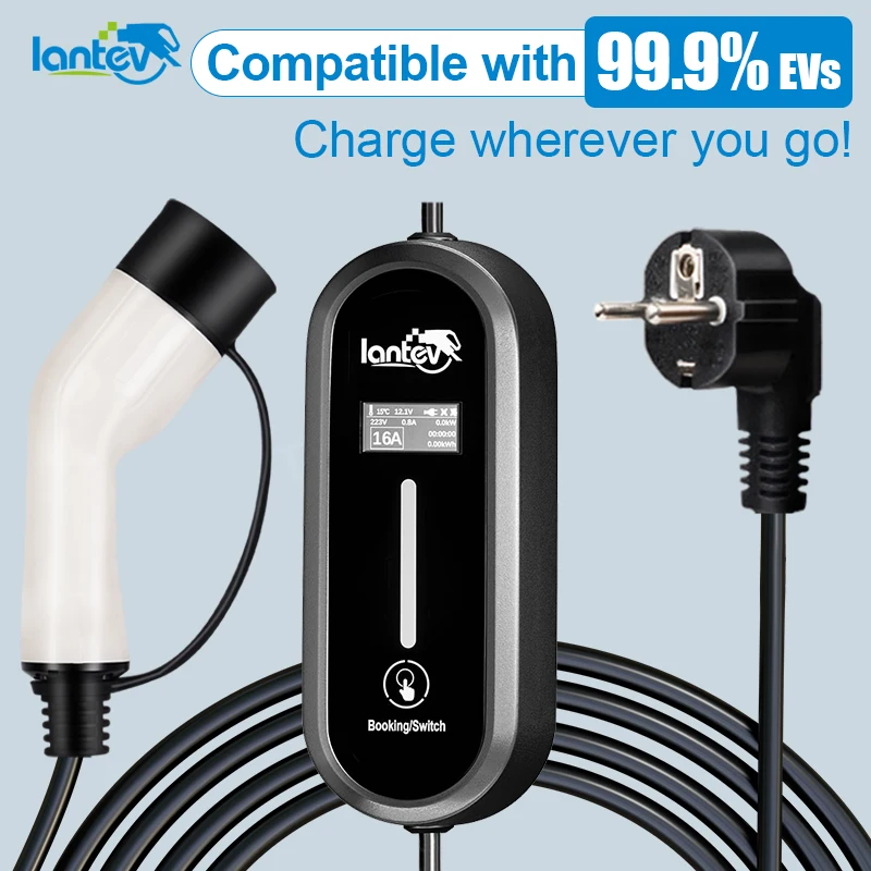 Iantev 3.5KW Electric Car Charger Type2 Type1 J1772 Portable EV Charger EVSE Fast Charging Cable for all Electric Vehicles