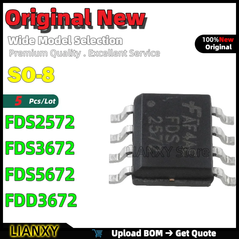 5pcs SO-8 FDS2572 FDS3672 FDS5672 FDD3672 N-channel MOSFET New Original