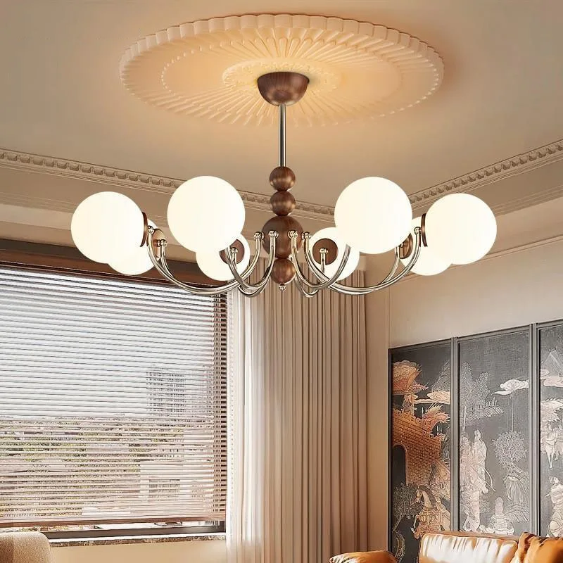 French retro living room chandelier, magic bean American high-end atmosphere