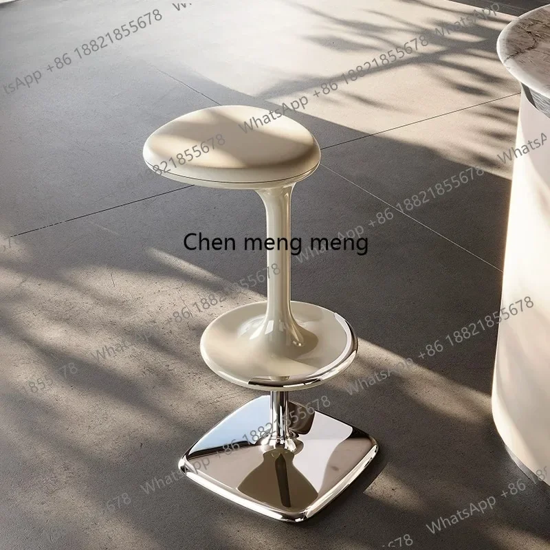 G153 Italian minimalist leather bar chair Modern minimalist bar high stool Hotel front desk FRP stool