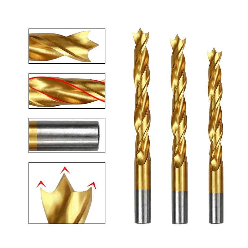 Imagem -06 - Xcan Peças Flauta Torção Dril Bit Conjunto 310 mm Brad Ponto Broca de Madeira Titânio Revestido Ferramentas de Perfuração de Metal para Trabalhar Madeira