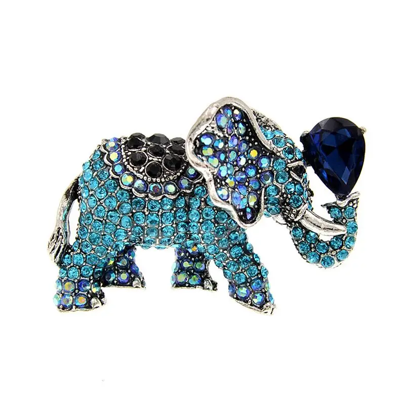 CINDY XIANG Rhinestone Elephant Brooches For Women Vintage Animal Pin 6 Colors Avaibale New Design High Quality 2021