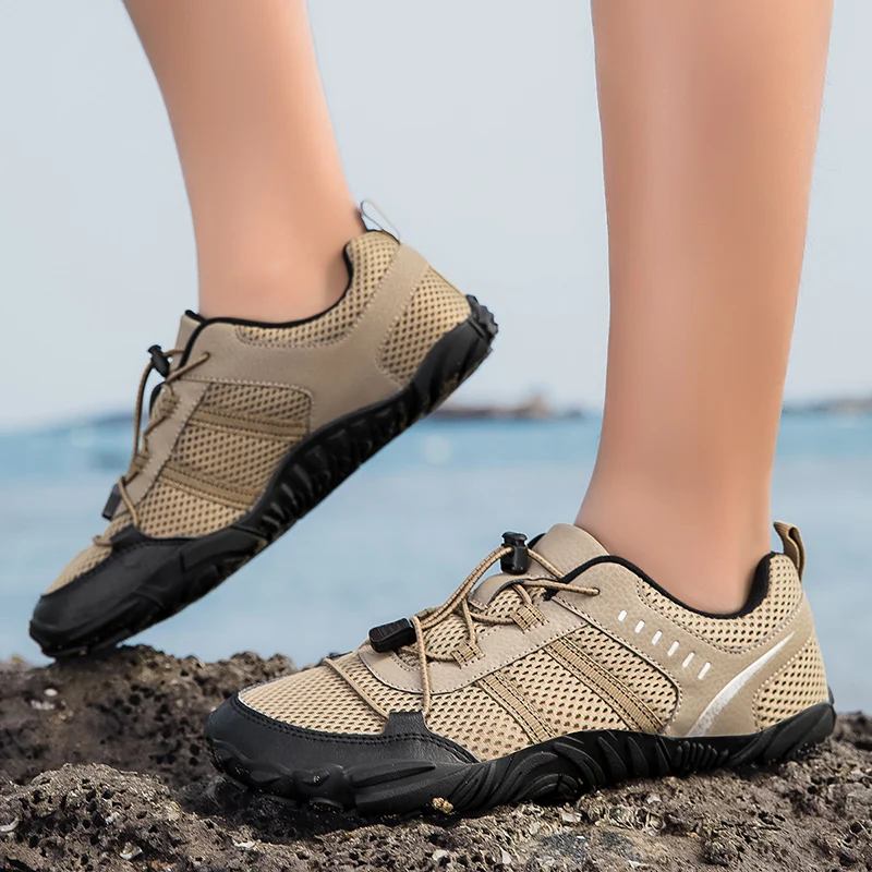 STRONGSHEN Men Hiking Shoes Outdoor Breathable Non-slip Mountain Climbing Sport Men Lace-Up Walking Hunting Trekking Sneakers