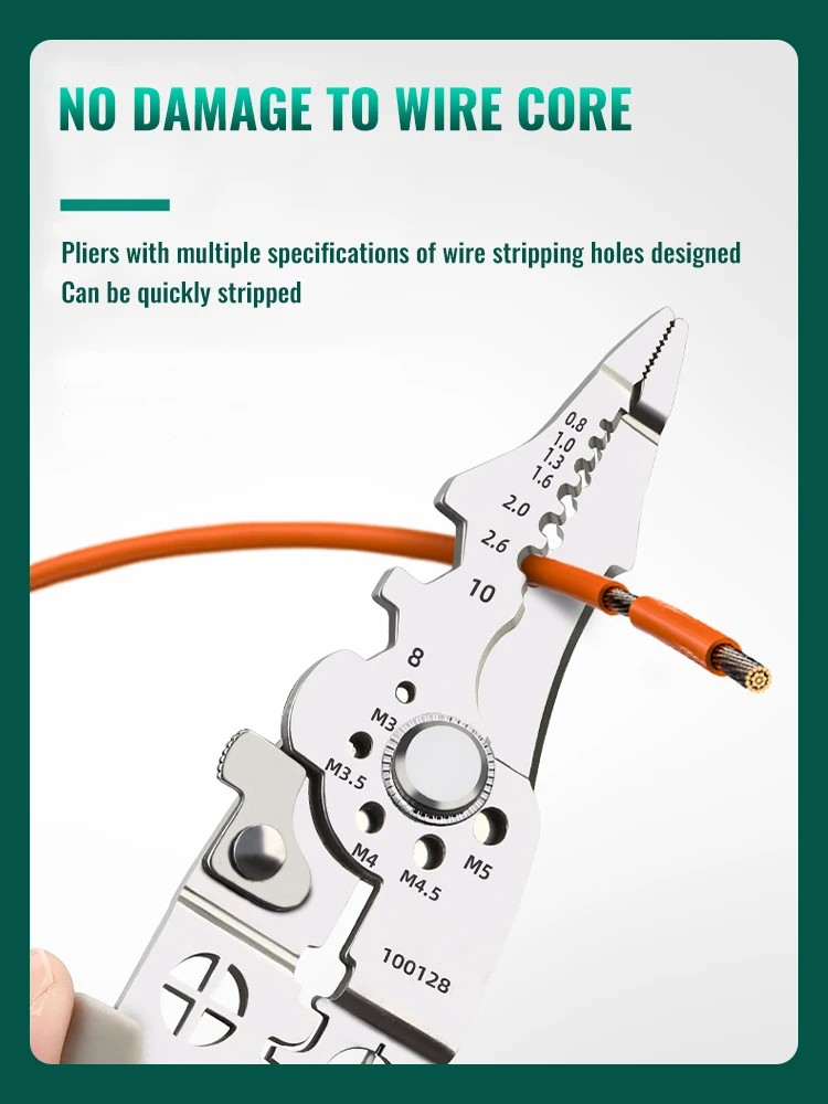 Imagem -04 - Stripper Fio Automático Ajustável de Múltiplos Propósitos Crimper Cabo Cutter Stripping Tool Melhorar Profissional Novo 2024
