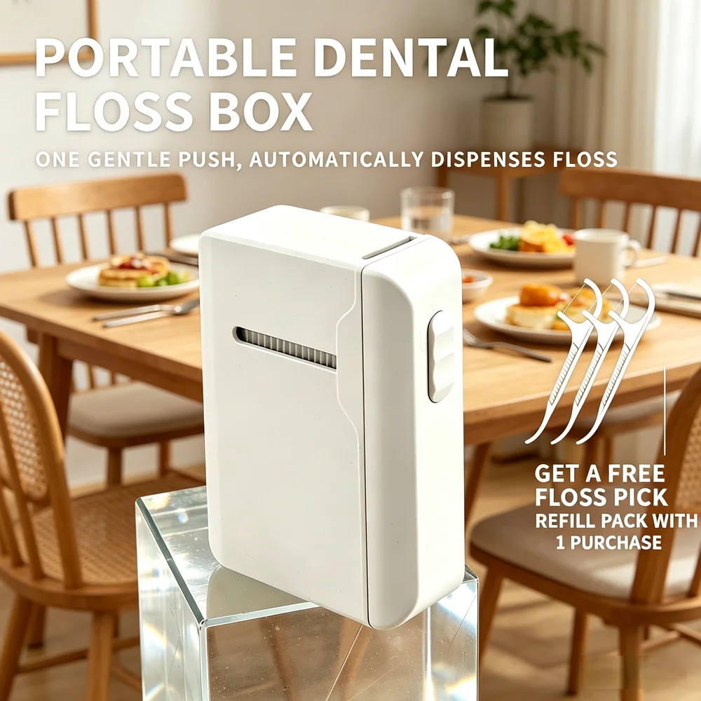 

Автоматический выдвижной футляр для зубной нити с 80 зубочистками-нитями, портативный диспенсер, незаменимое средство для ухода за полостью рта для дома и ежедневного использования