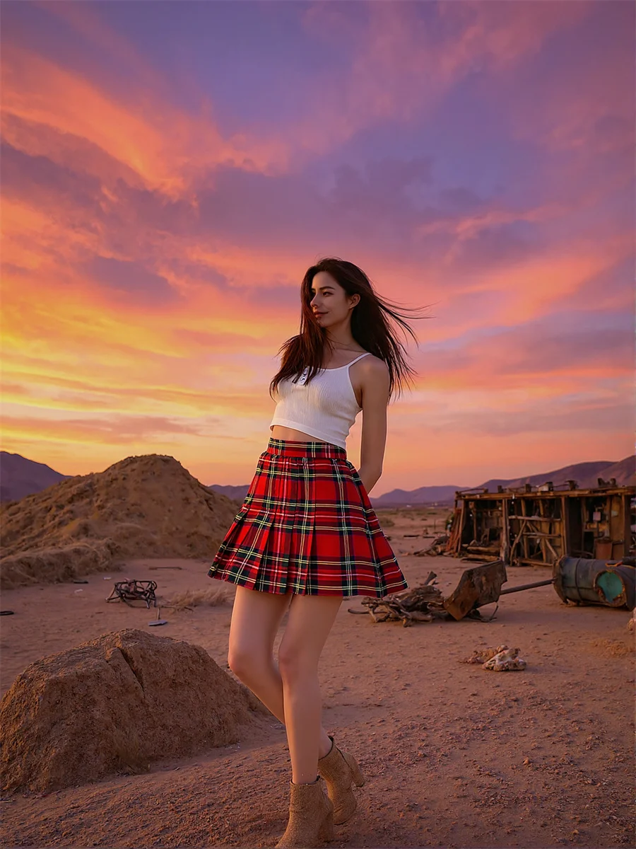 

Плиссированная мини-юбка в клетку для женщин, элегантная, весенняя, из атласа, до колена, для свиданий, шикарная, гладкая, шелковистая, блестящая, нарядная