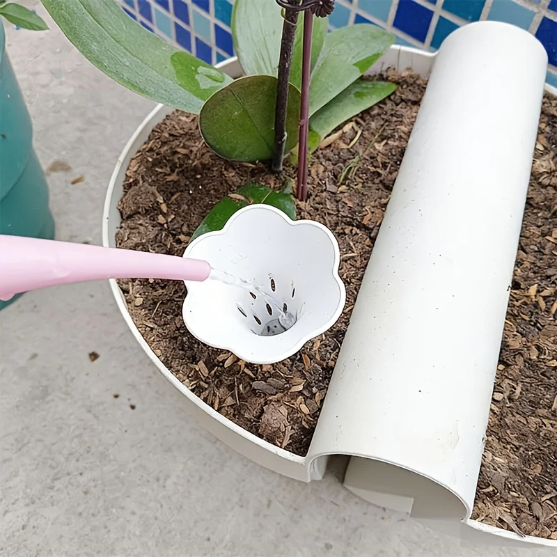10pcs Plant Ventilation Pipes For Root Drainage Anti-Rot Plastic Soil Aeration Tubes For Gardening Pots Lawns Seedlings
