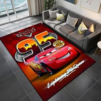 MINISO Disney Lightning McQueen Car Printing Carpet Kids Room Game Non-slip Soft Floor Mat Bedroom Home Decoration