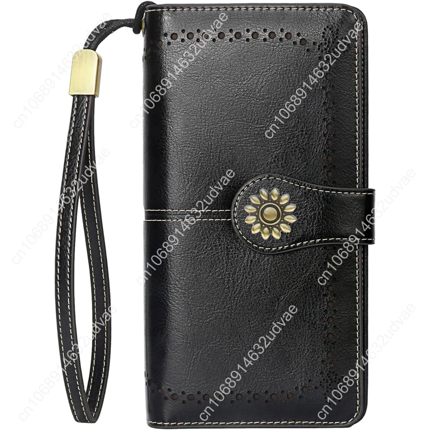 Lavemi Womens Large Capacity Genuine Leather RFID Blocking Wallets Wristlet Clutch Card Holder