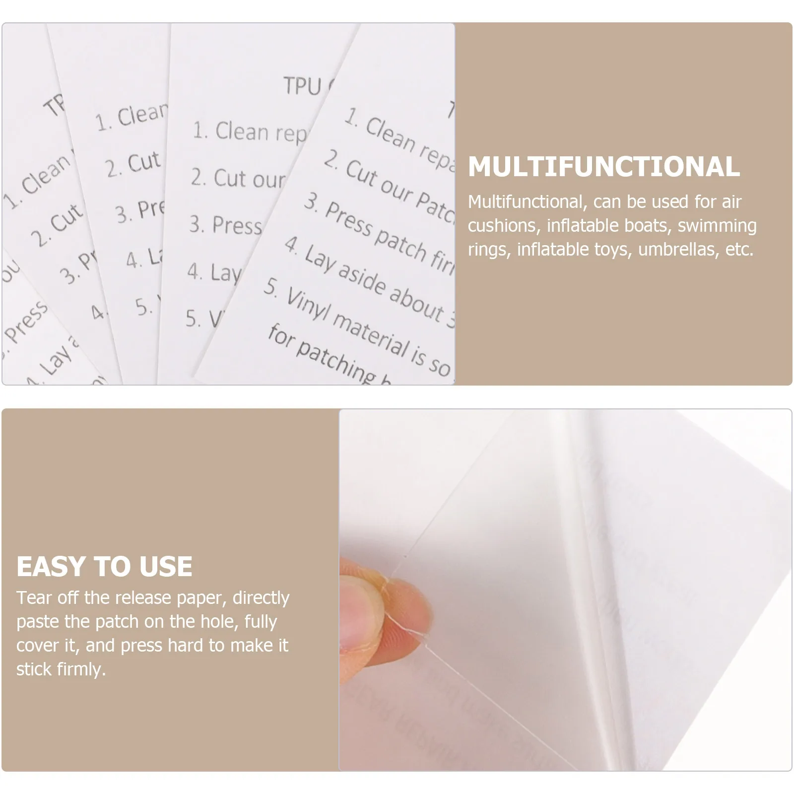 25 قطعة حلقة سباحة قابلة للنفخ رقعة إصلاح الإطارات بولي يوريثان ذاتية اللصق مانعة للتسرب قوي التصحيح لإصلاح معطف واق من المطر في الهواء الطلق