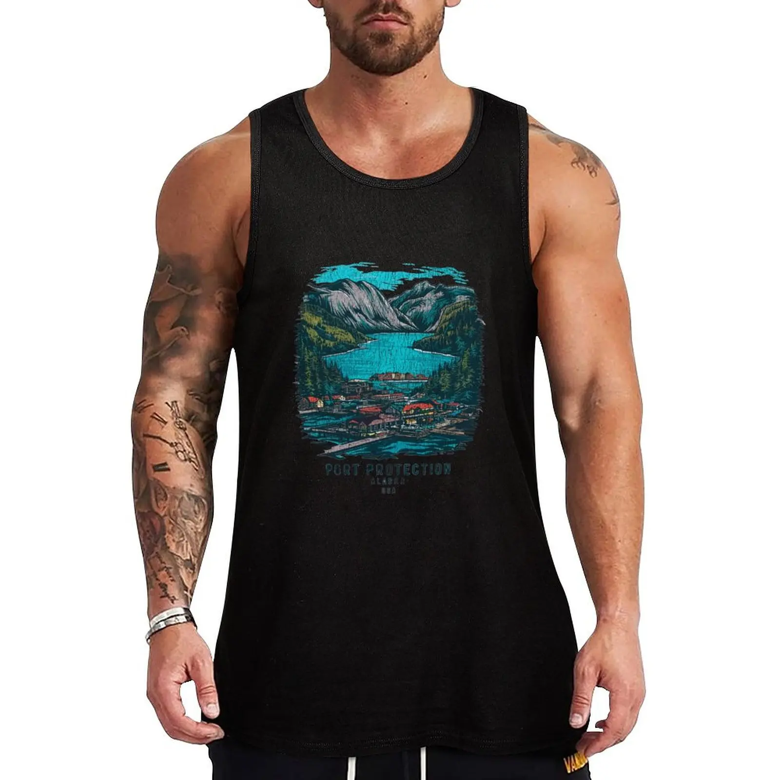 

Vintage Port Protection, Alaska – Classic Alaskan Design Tank Top sleeveless man shirts cool things