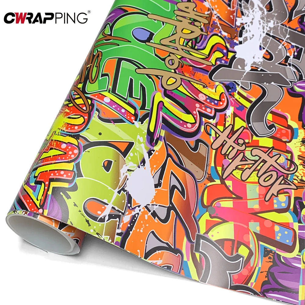 

Car Wrap Motorcycle Helmets Automotive Vinyl Car Wrapping Film Skateboards DIY Street Graffiti Decor Sticker Cartoon Films Cover