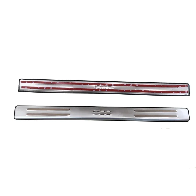 High quality Stainless steel Door sill scuff plate Guards cover trim for Fiat 500 / 500C Car styling