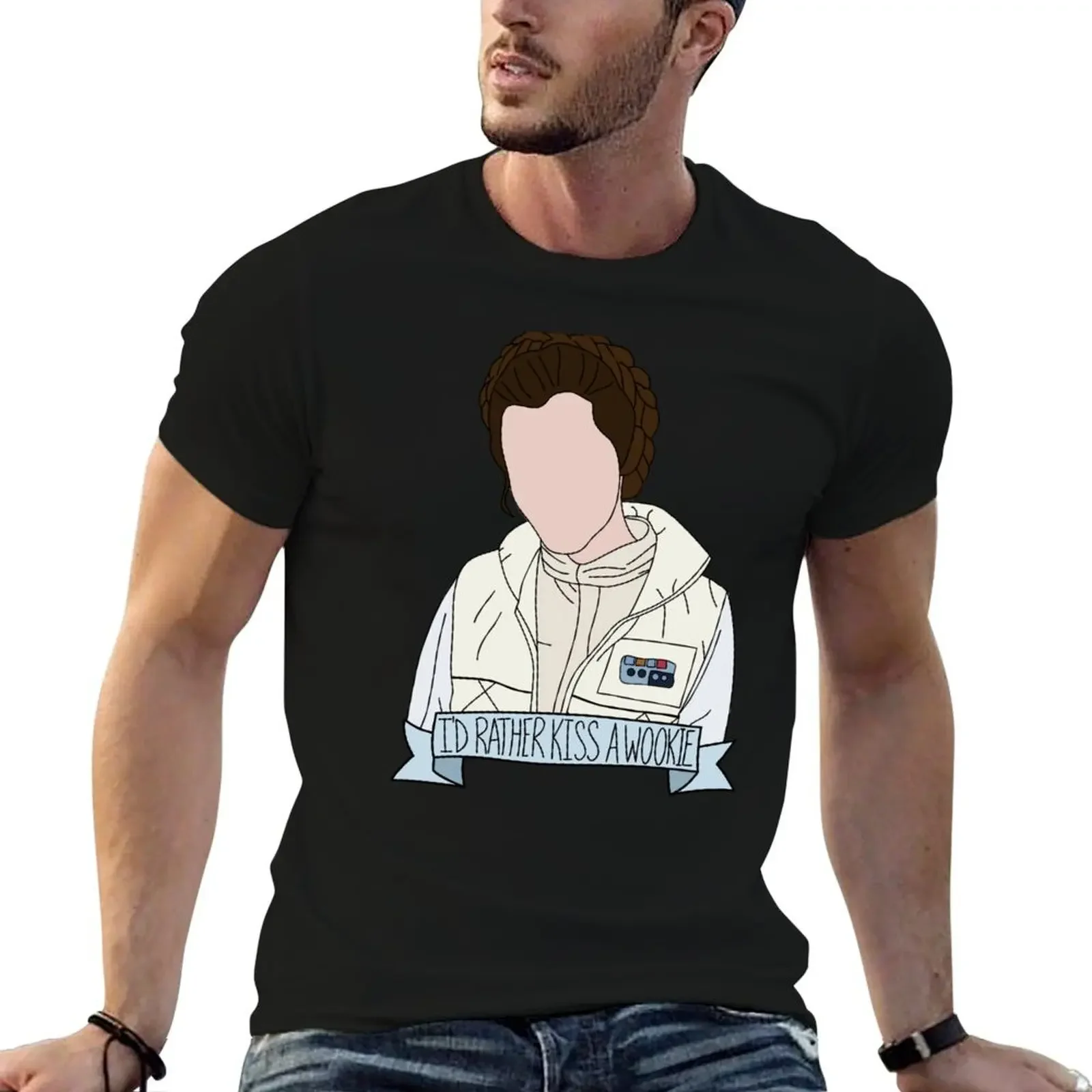 I'd Rather Kiss A Wookie T-Shirt vintage clothes blacks plus size tops men t shirts high quality