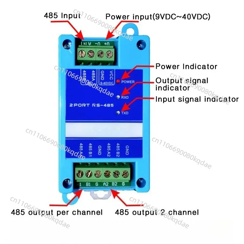 RS485 Photoelectric Isolation Repeater Hub, 2‑Port Industrial‑Grade Signal Amplifier, Anti‑Interference Surge‑Protection