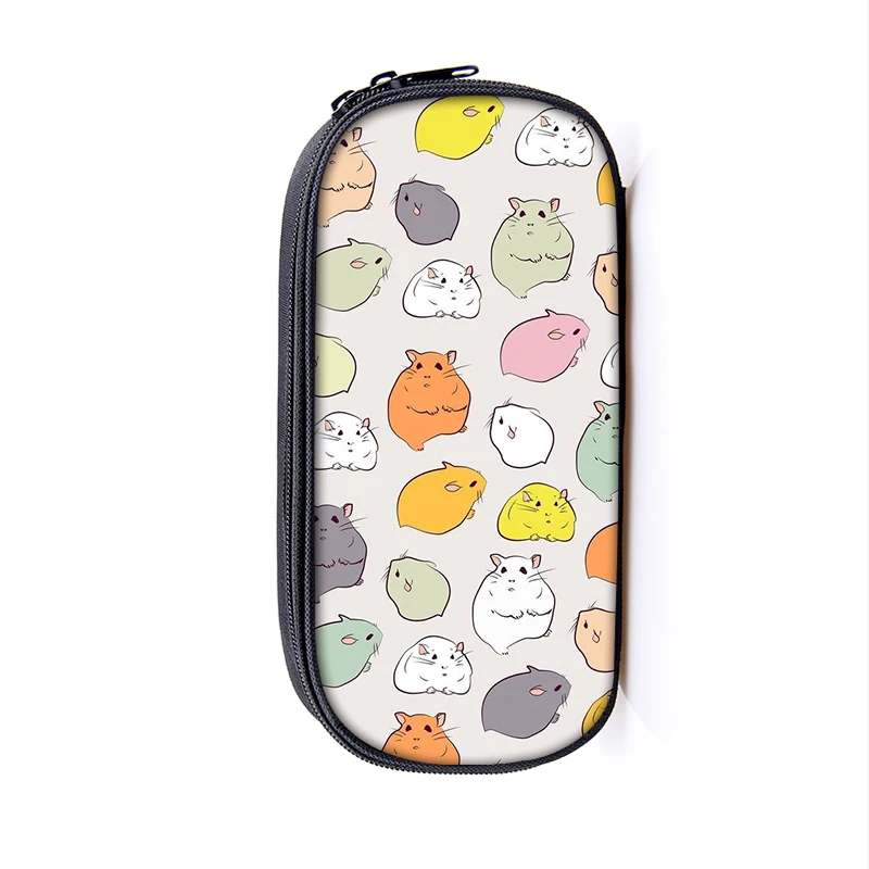 Trousse à Crayons avec Imprimé de Hamster de Dessin Animé pour Femme, Étui à Cosmétiques avec Animaux Mignons pour Adolescent, Fournitures de Papeterie Sв