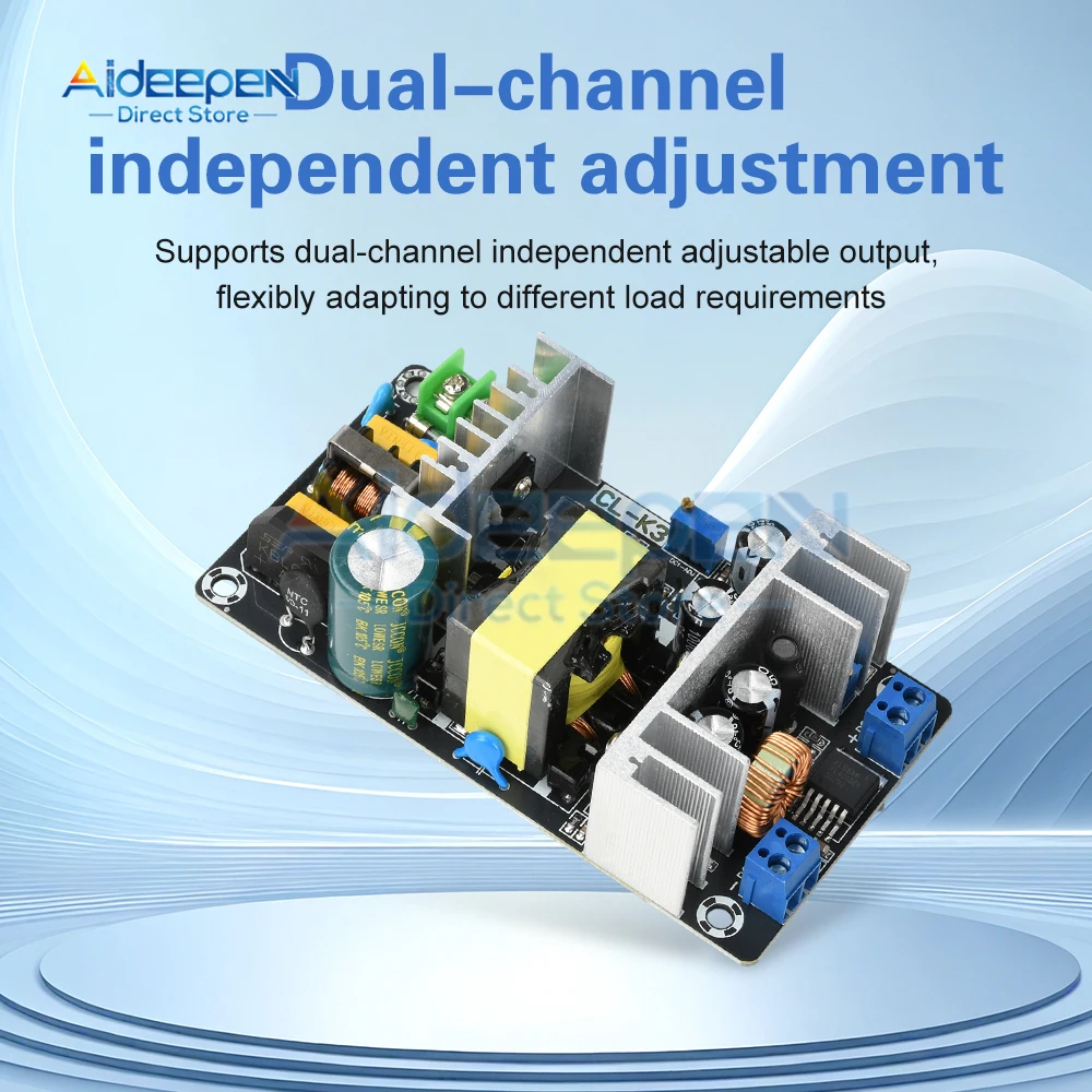 

Промышленная импульсная плата питания 180 Вт переменного тока 100-240 В/постоянного тока от 141-339 В до 18-33 В 5A/1,25-31 В 6A Регулируемые выходы для светодиодного освещения