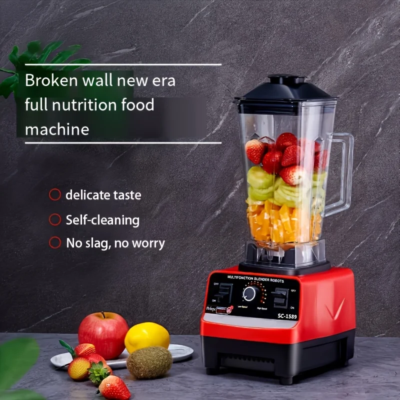 

C010-Red Multifunctional Blender for RV Kitchen, 110V-130V Wall Breaker, PP Material, Food Grinder, Ice Crusher, Complementary C