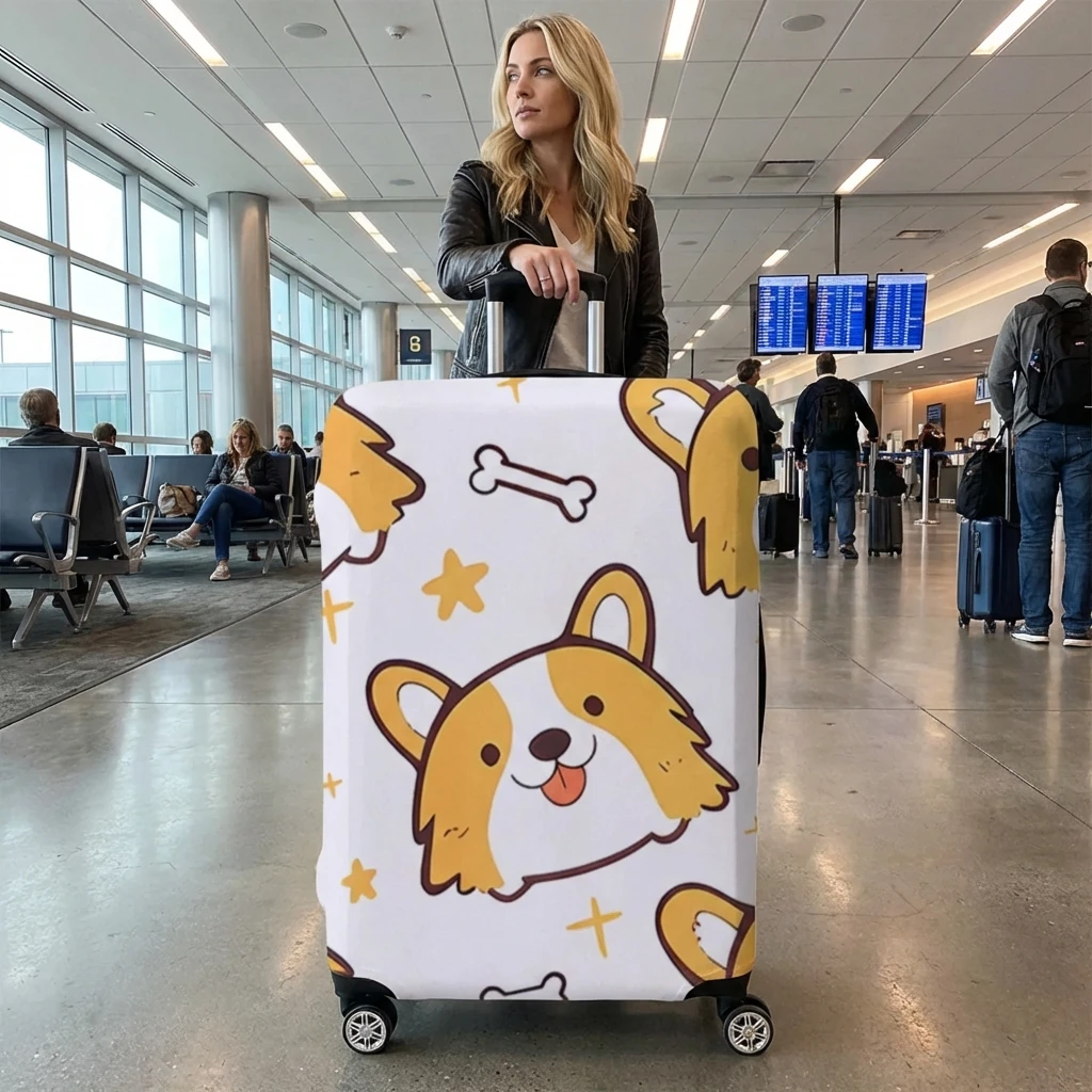 

Dog pattern luggage protection cover, set suitable for 18-32 inch luggage cover, suitcase handle cover, travel accessories