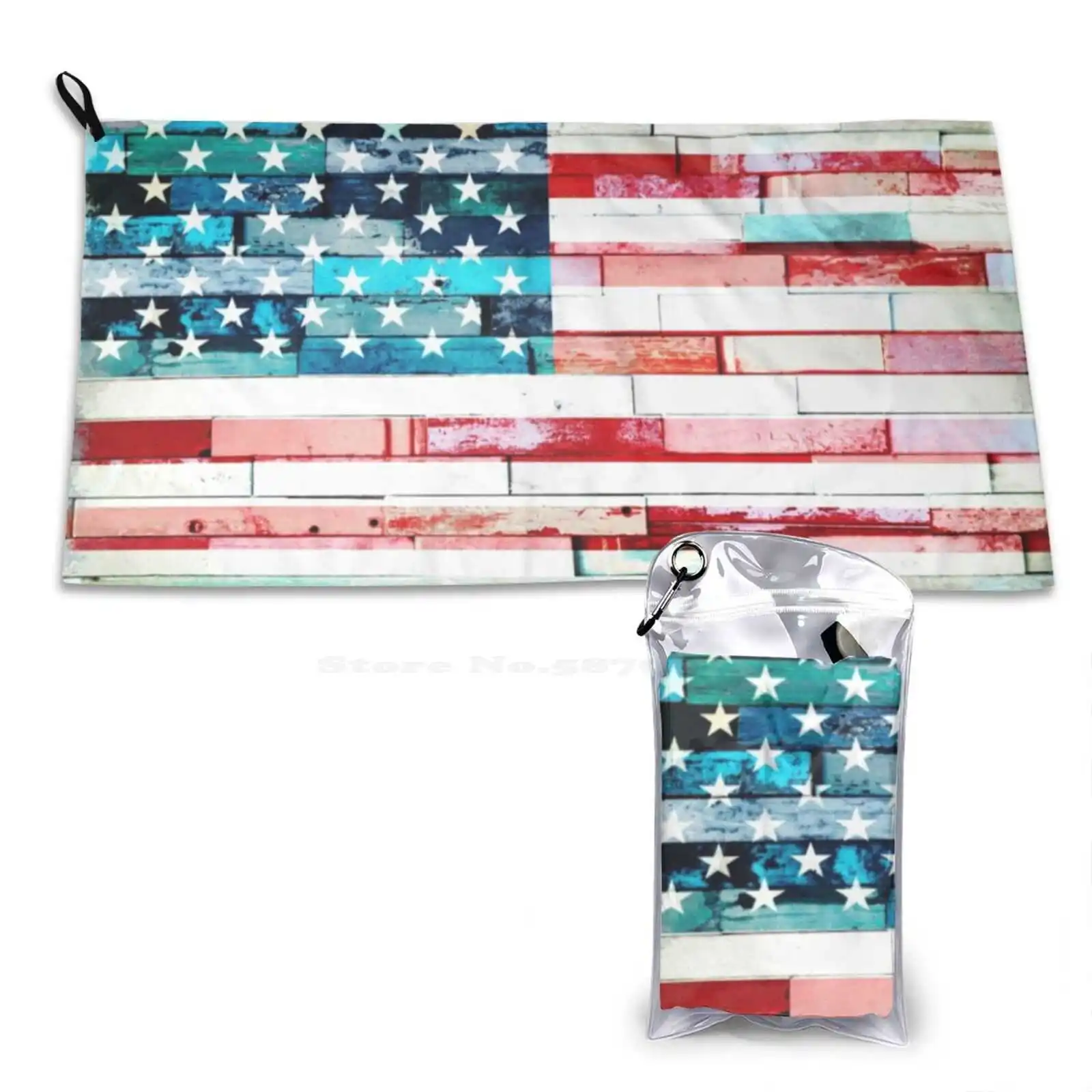 Star Spangled Banner Soft Washcloths Face Towel Flag American Wooden Planks Usa Old Painted Used Peeling Spangled Banner Wall