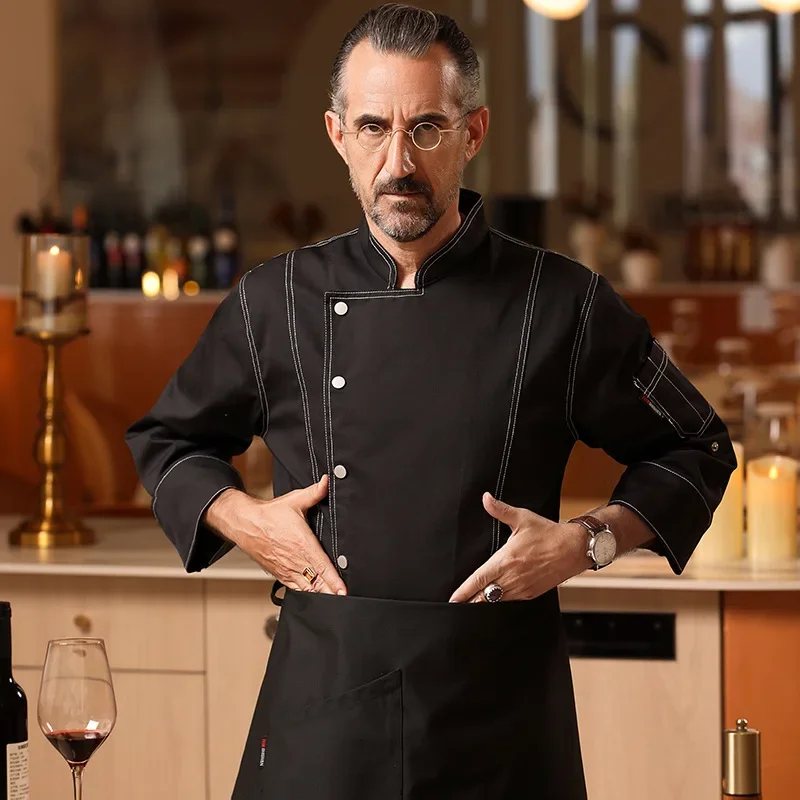 Lente Herfst Chef-kok Uniformen Lente Professionele Herfst Lange Mouw Chef-kok Jasje Catering Keuken Restaurant Cafe Werk Tops